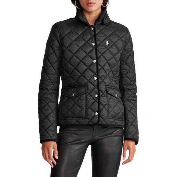 NWT Polo Ralph Lauren Cropped Barn Quilted Jacket Black M Medium - Picture 2 of 6